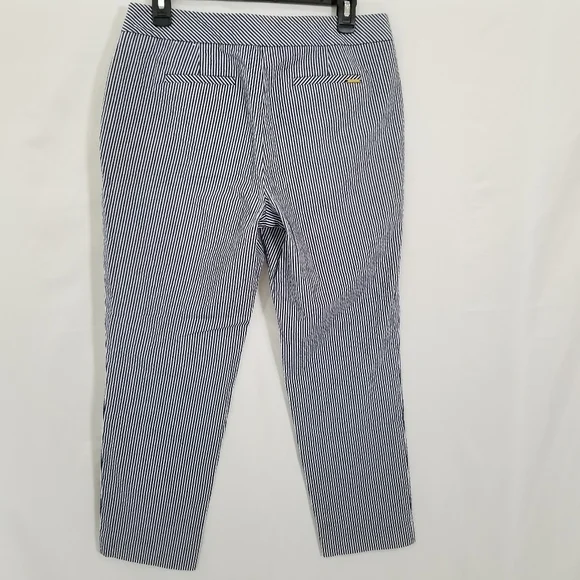Anne Klein Striped Seersucker Pants Blue / White Women's Size 8 - Picture 4 of 15